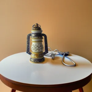 Handcrafted White Marble Lantern with Meenakari & Kundan Work – Electric Decorative Lamp: Exquisite Handmade Marble Lantern with Meenakari & Kundan Work – Perfect for Elegant Home Decor