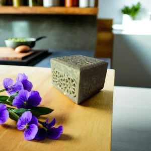 Hand-Carved Soapstone Jewelry Box with Exquisite Floral Design