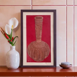 Handmade Pine Bark Wall Art - Traditional Vase Design | Eco-Friendly Rustic Décor