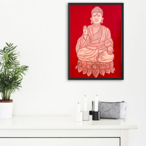 Handcrafted Buddha Pine Bark Art: Spiritual Wall Décor & Unique Wooden Artwork