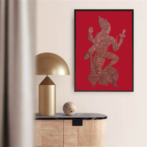 Handcrafted Pine Bark Wall Art of Goddess – Traditional Indian Decor
